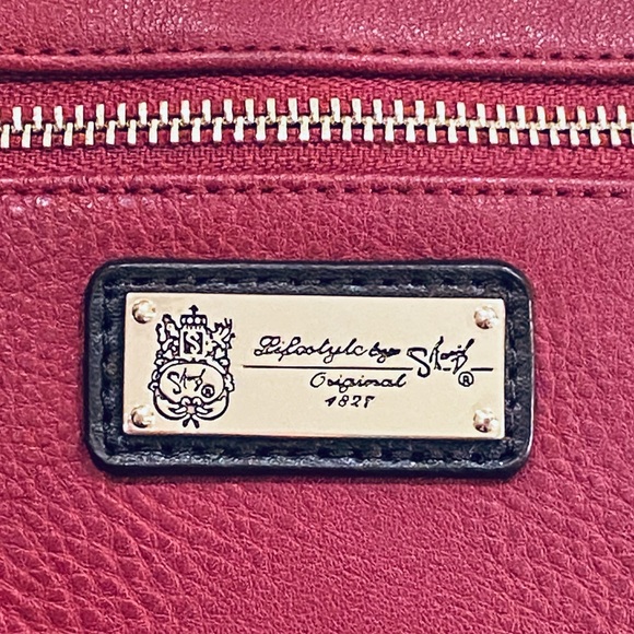 🌟2xHP🌟NWOT Sharif Bouclé 3D Floral Marsala Rose Leather Crossbody/Clutch Bag - Picture 12 of 16